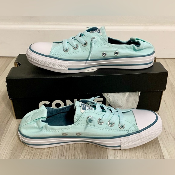 Converse sneakers women’s 7.5 low top shoreline slip mint green teal aqua canvas - Picture 4 of 8